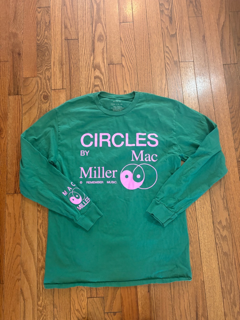 Circles by Mac Miller Green Graphic Long Sleeve Tee